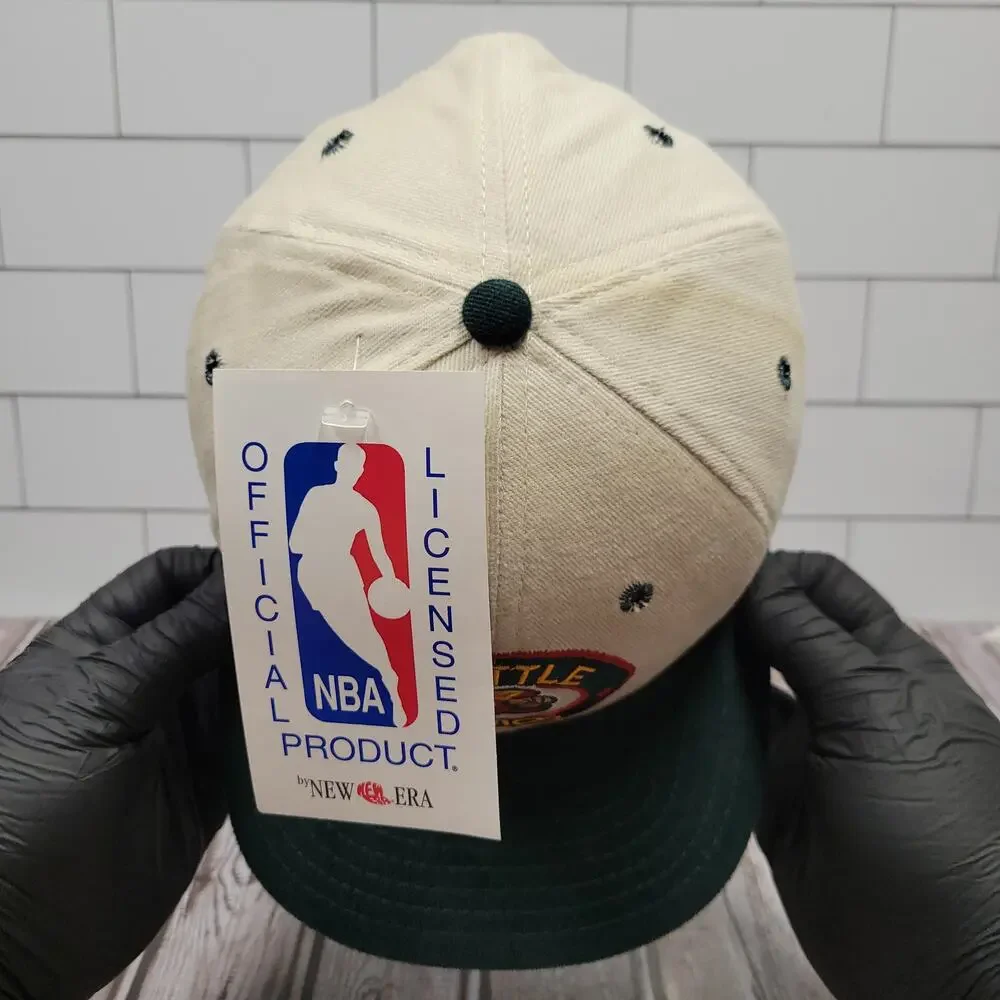 Vintage Seattle SuperSonics New Era Dupont Visor Snapback Hat USA Made